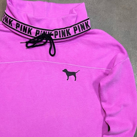 Victoria Secret PINK Cowl Neck Logo Sweatshirt Y2K - Picture 2 of 8